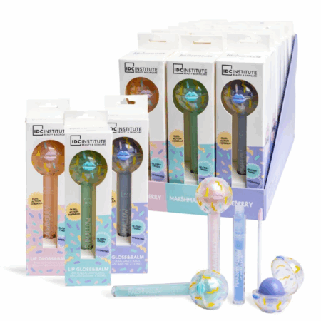 IDC, bálsamo labial y brillo labial (3 sabores)