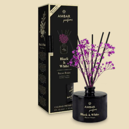 Ambar, mikado BLACK & WHITE bayas rojas