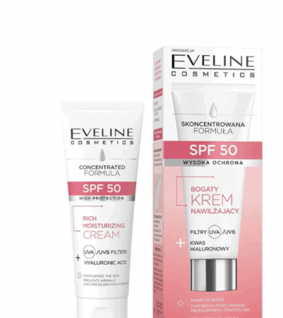 Eveline, crema hidratante SPF 50 (30 ml)