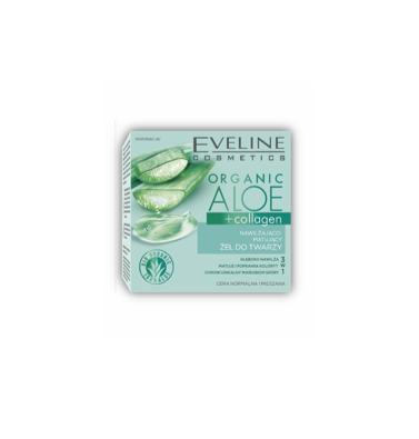 Eveline, organic aloe+collageno gel facial hidratante y matificante moisturizing (50 ml)