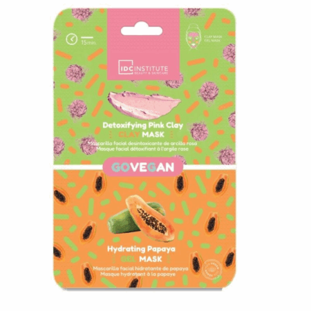 IDC, mascarilla facial hidratante de papaya/purificante de arcilla rosa (6 g)